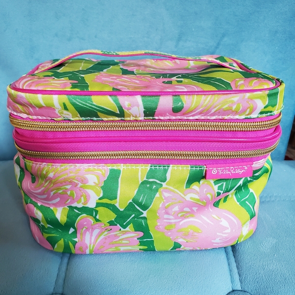 Lilly Pulitzer For Target Pink and Green Cosmetic Bag - Picture 1 of 13